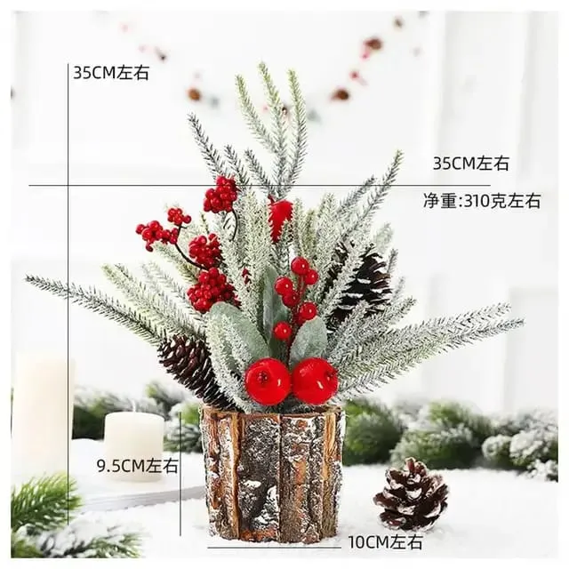 1Pcs Tabletop Exquisite Mini Christmas Tree Stump