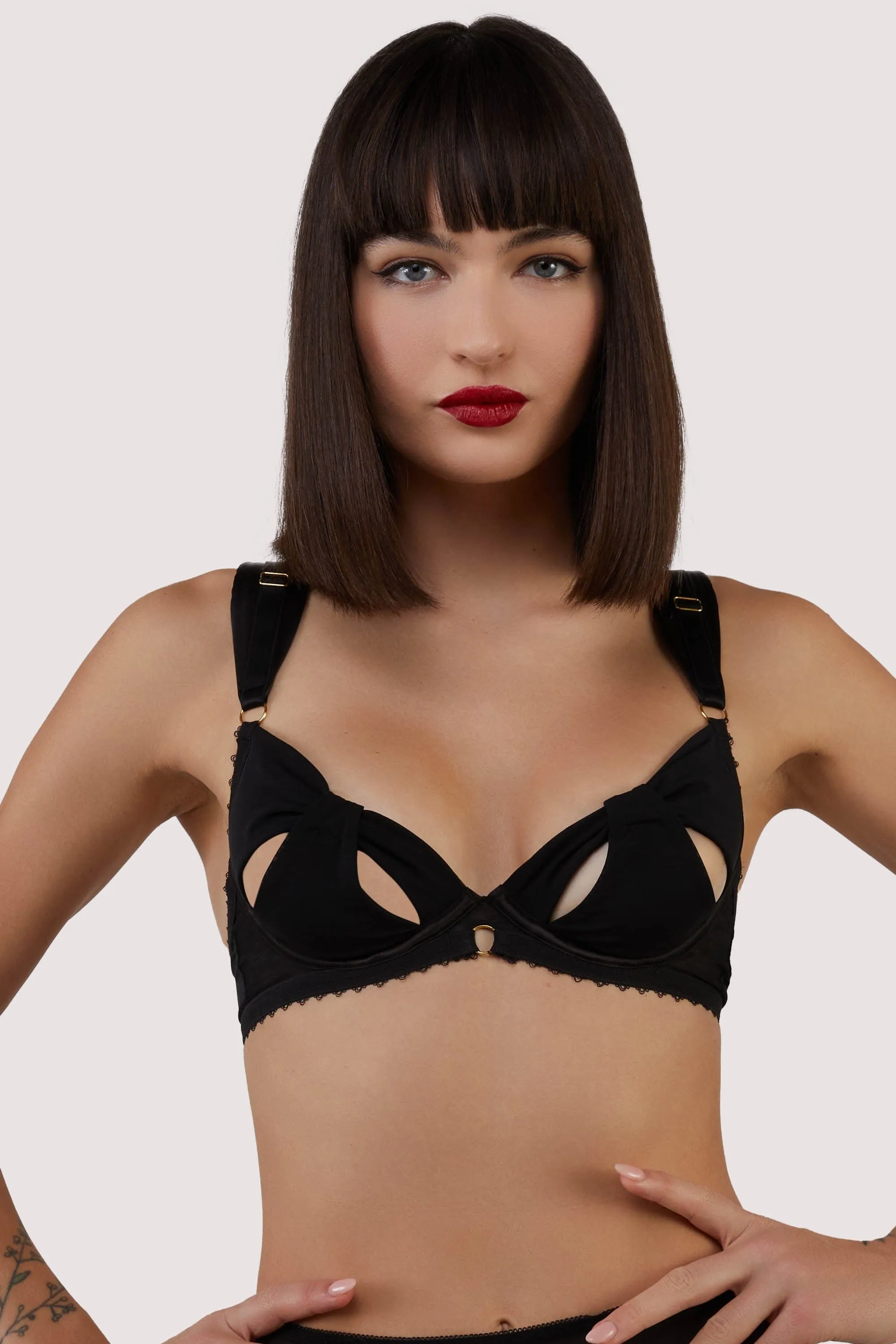 Anita Black Mesh Cut Out Set