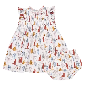 Baby Girls Stevie Dress Set | Tabby Cats