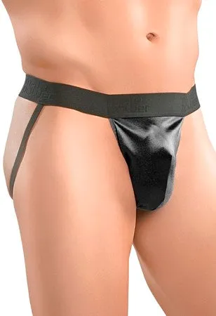 Black Smooth Satin Jock Strap