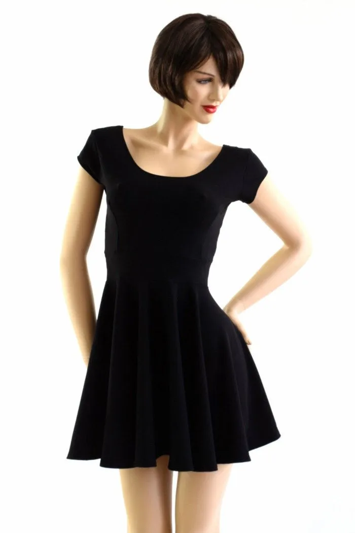 Black Zen Soft Knit Skater Dress