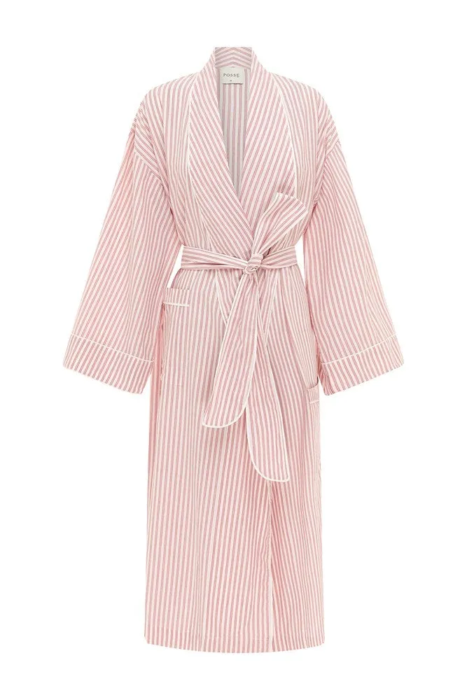 EDIE ROBE - STRAWBERRY STRIPE