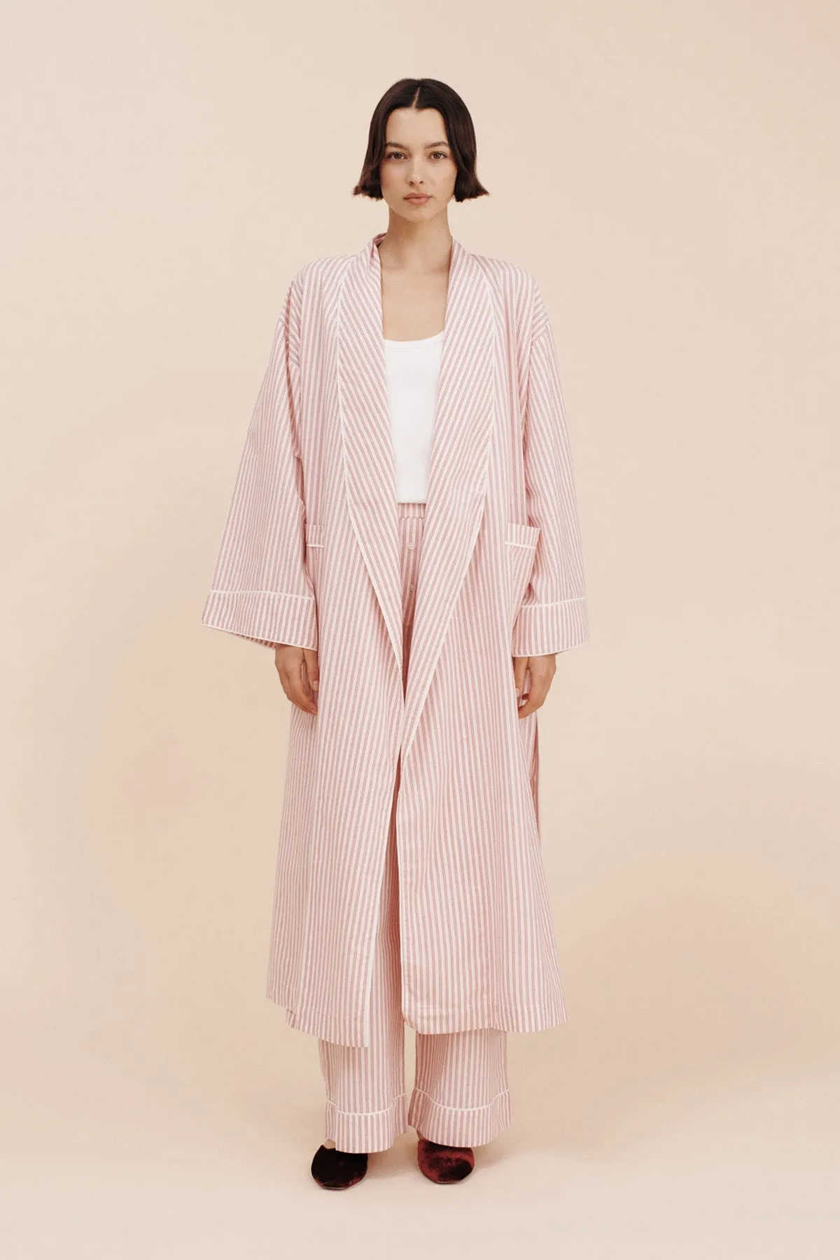 EDIE ROBE - STRAWBERRY STRIPE