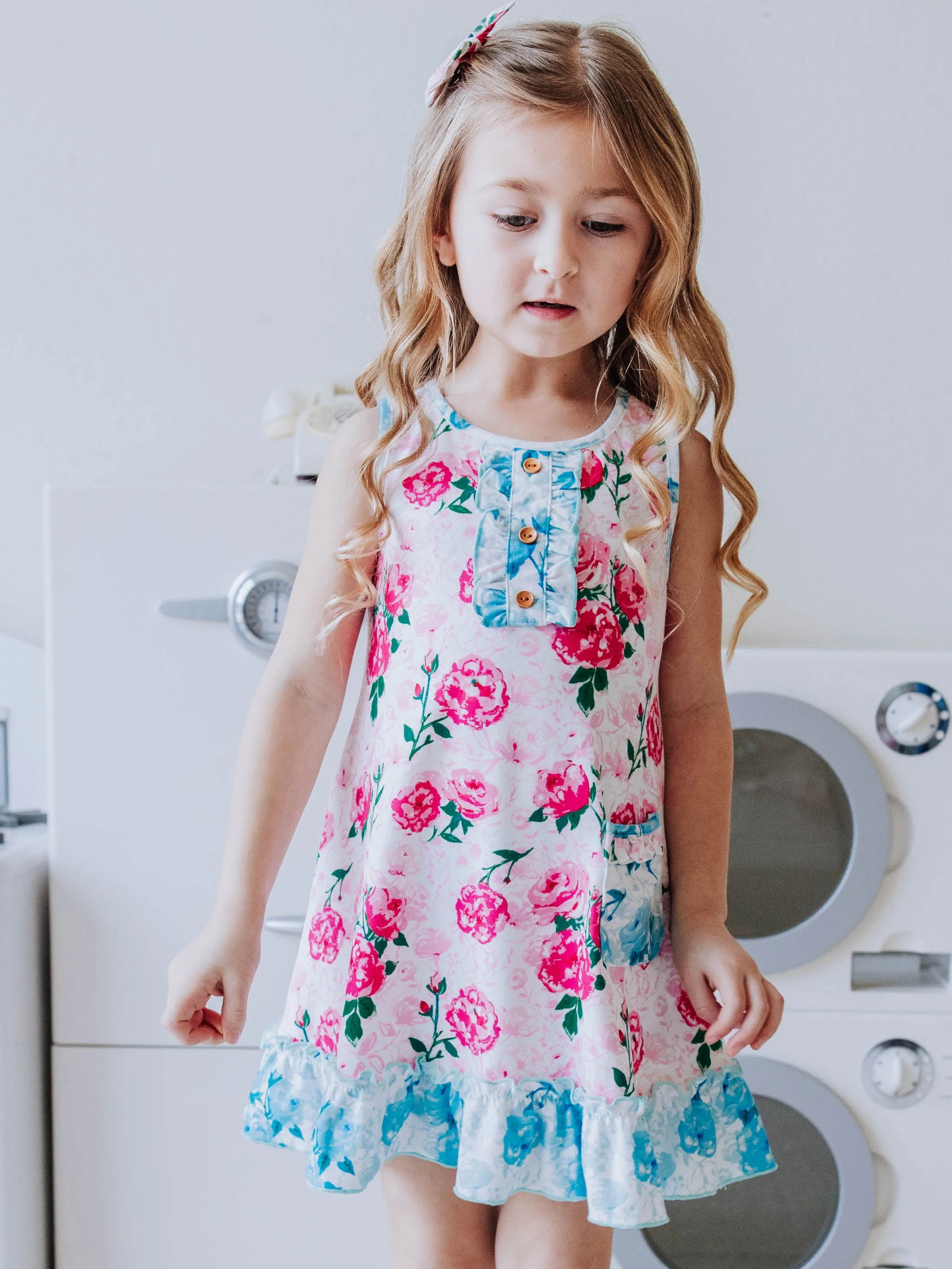 Everyday Play Dress - Raspberry Roses