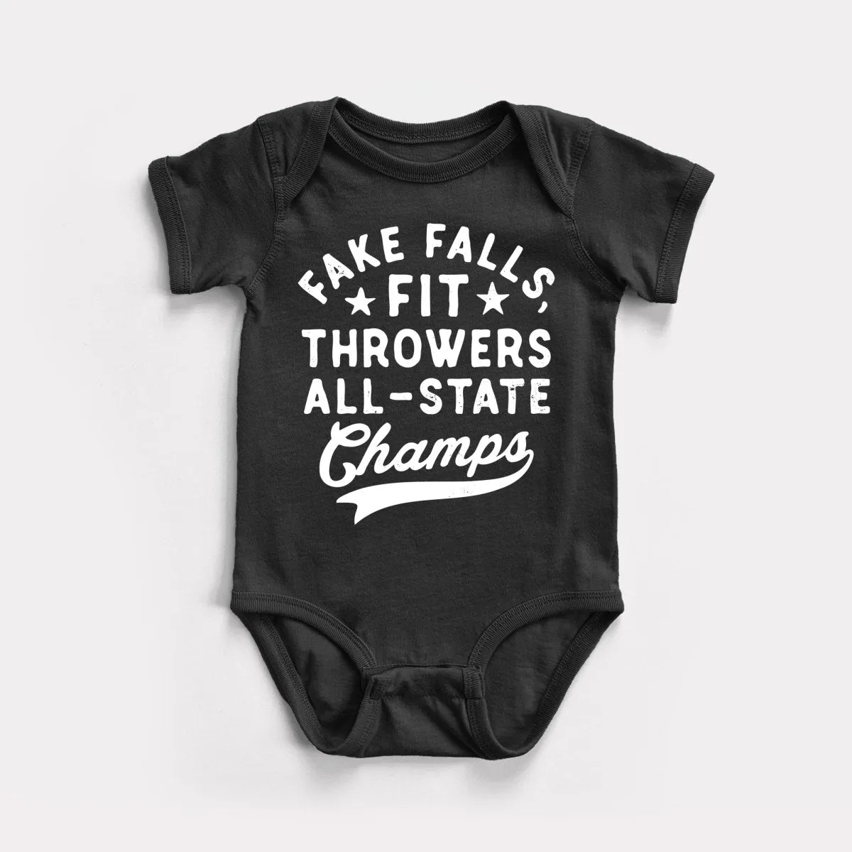 Fake Falls Fit Throwers Baby Bodysuit