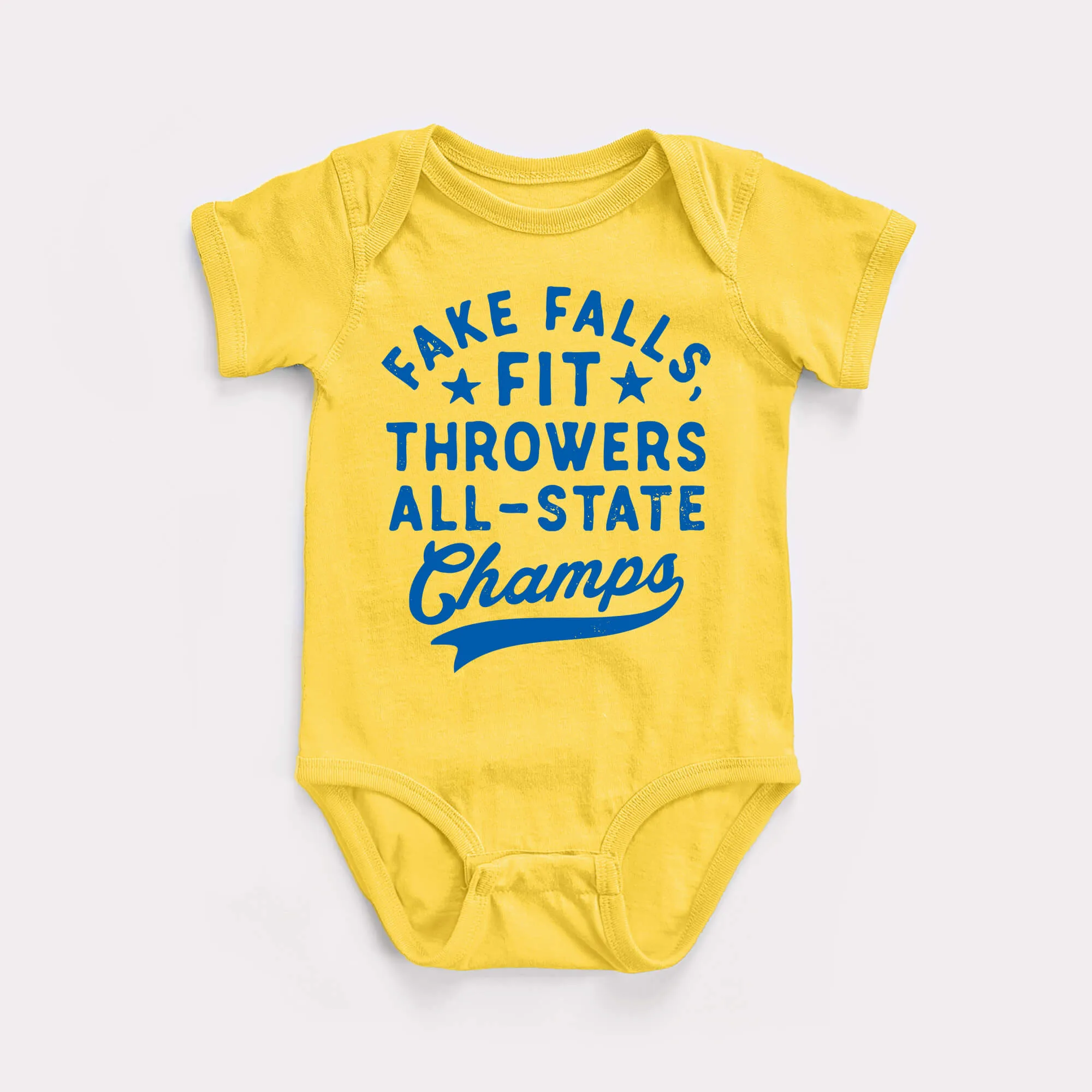 Fake Falls Fit Throwers Baby Bodysuit