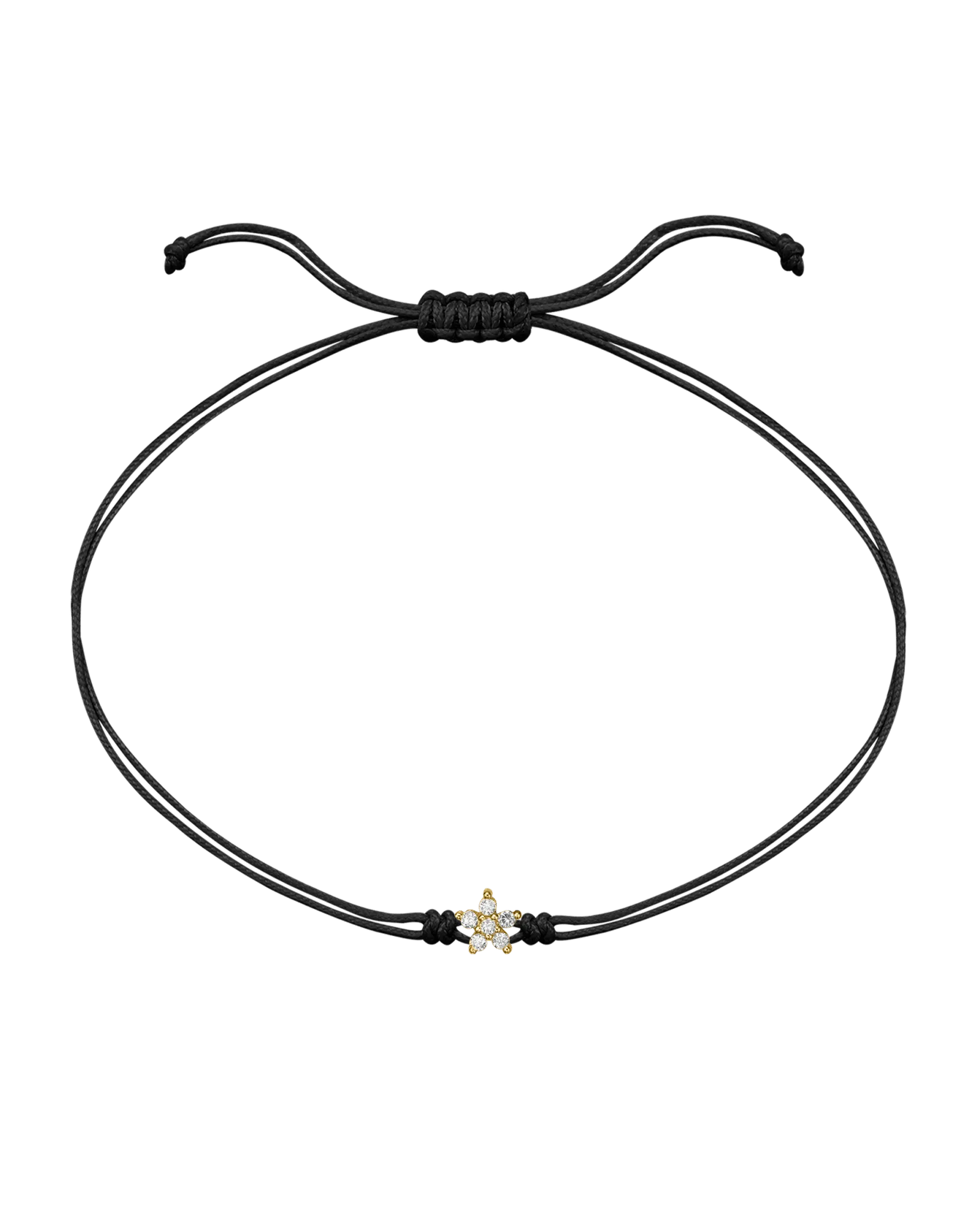 Flower Diamond String Of Love - 14K Yellow Gold