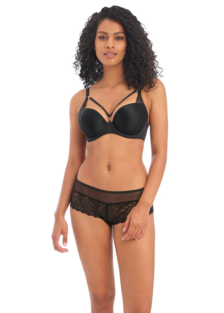 Freya Temptress Underwire Molded Plunge T-shirt Bra, Black