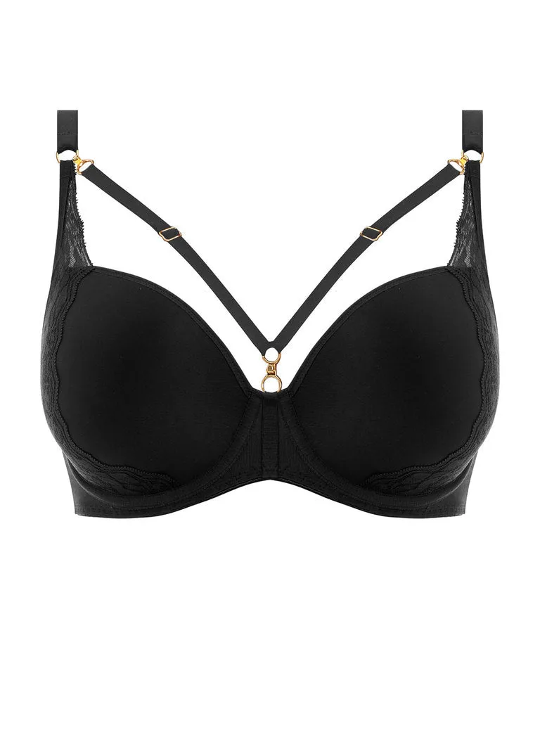 Freya Temptress Underwire Molded Plunge T-shirt Bra, Black