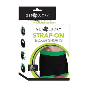 Get Lucky Strap On Boxers - XS-S Black/Green