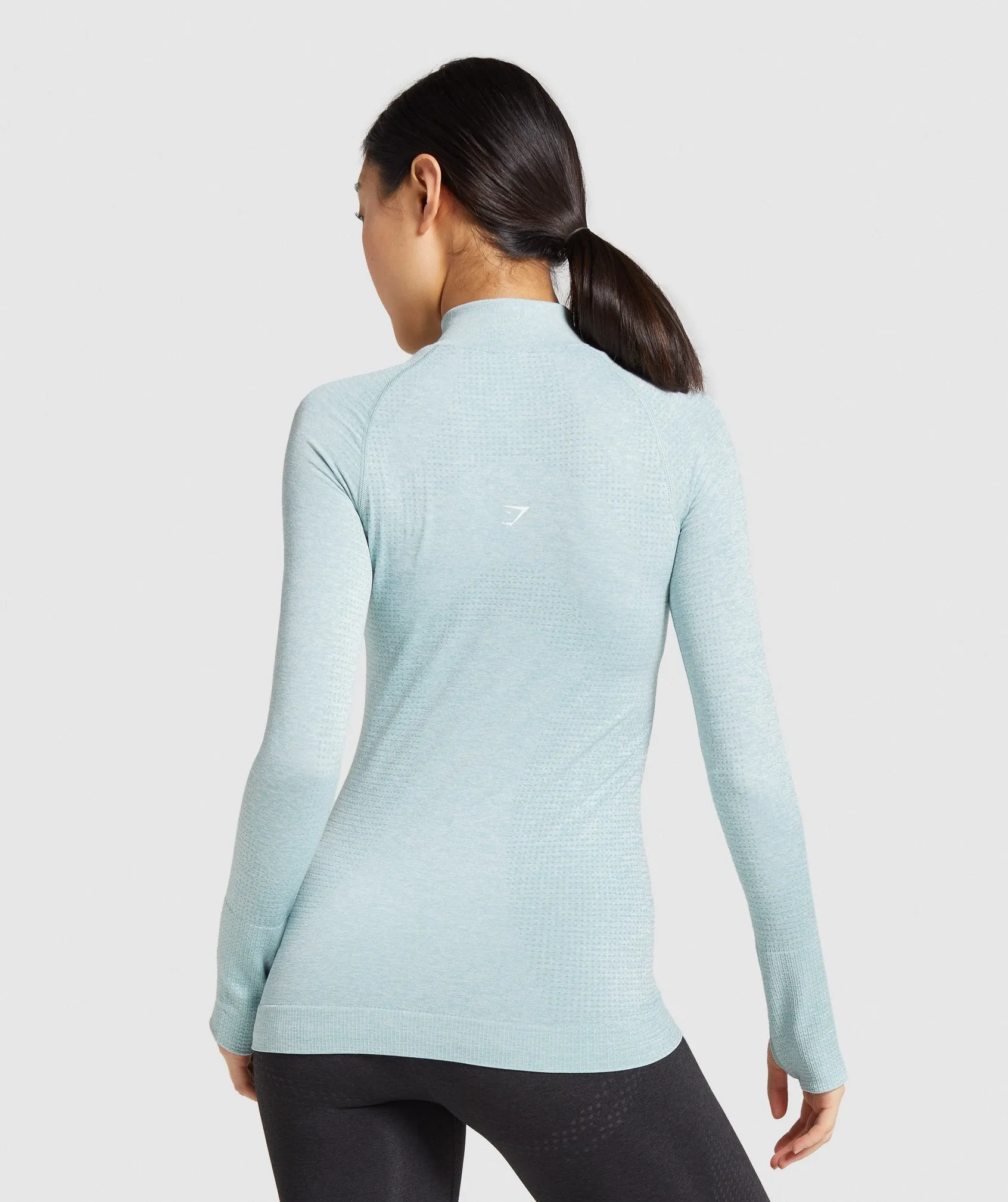 Gymshark Vital Seamless 1/2 Zip Pullover - Light Green Marl