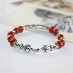 Jingdezhen woven ethnic ceramic bracelet simple fashion small fresh bracelet jewelry