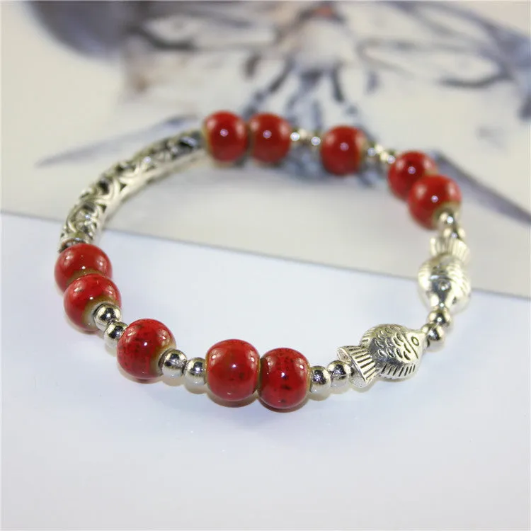 Jingdezhen woven ethnic ceramic bracelet simple fashion small fresh bracelet jewelry