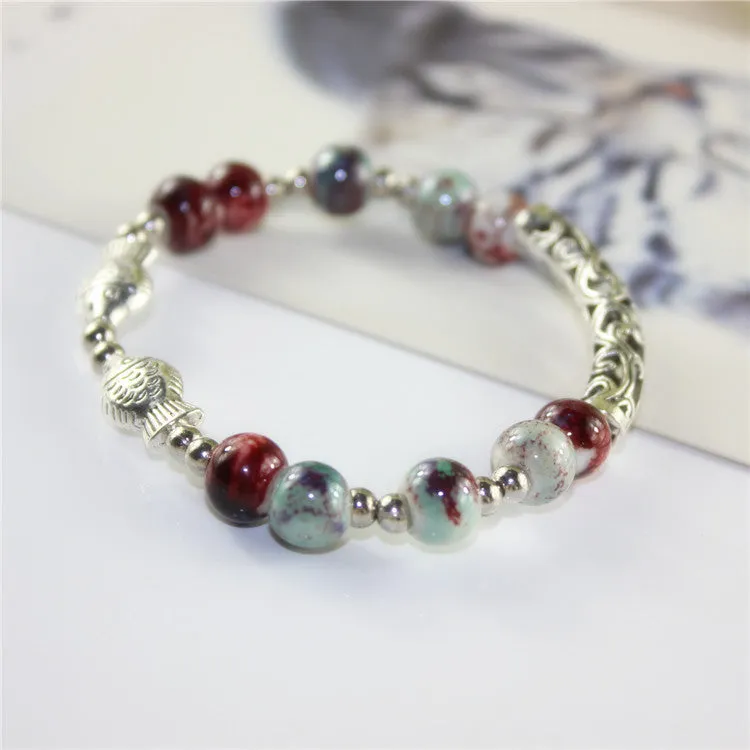 Jingdezhen woven ethnic ceramic bracelet simple fashion small fresh bracelet jewelry