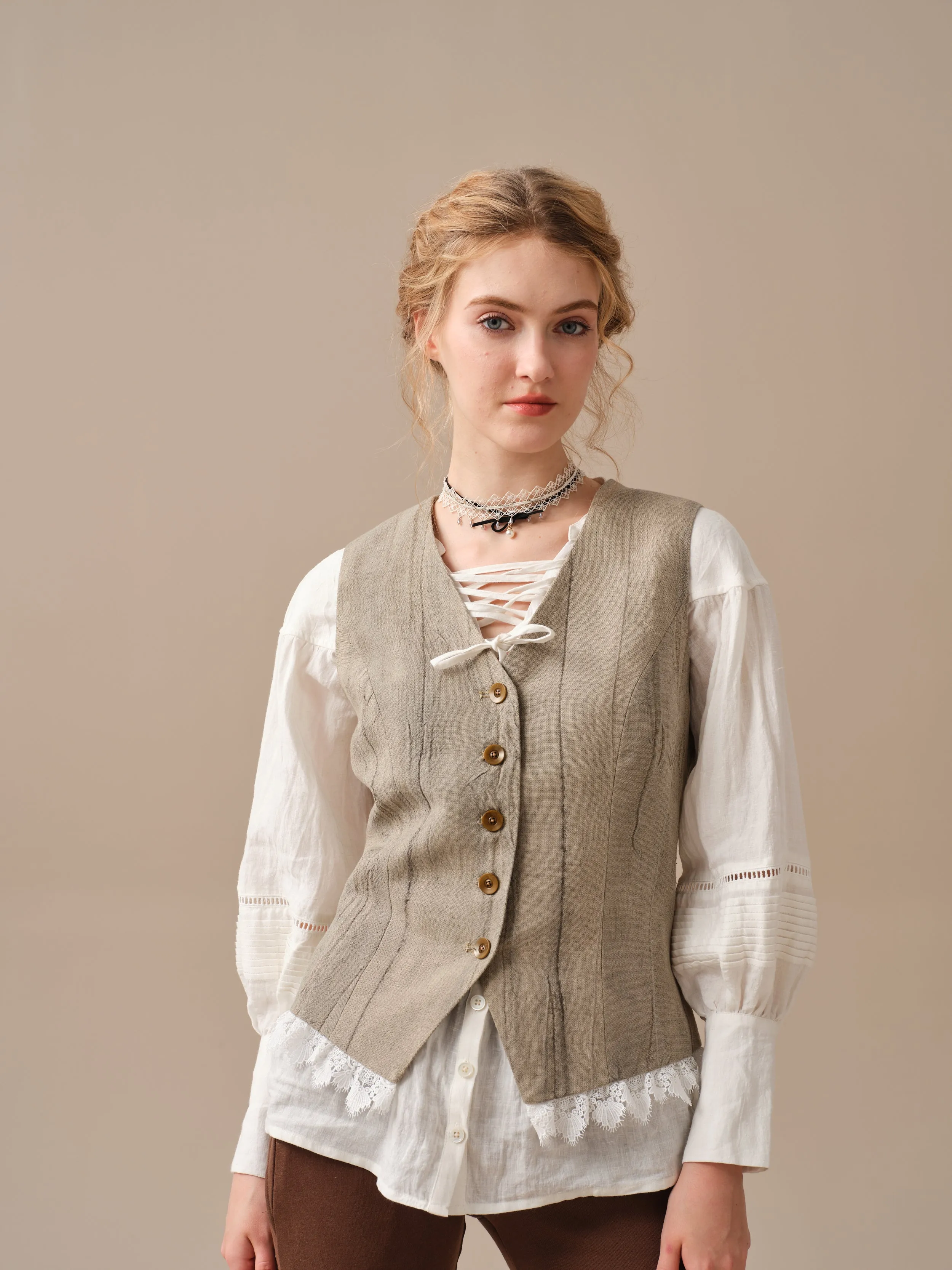 Mae 15 | 100% Linen CORSET VEST