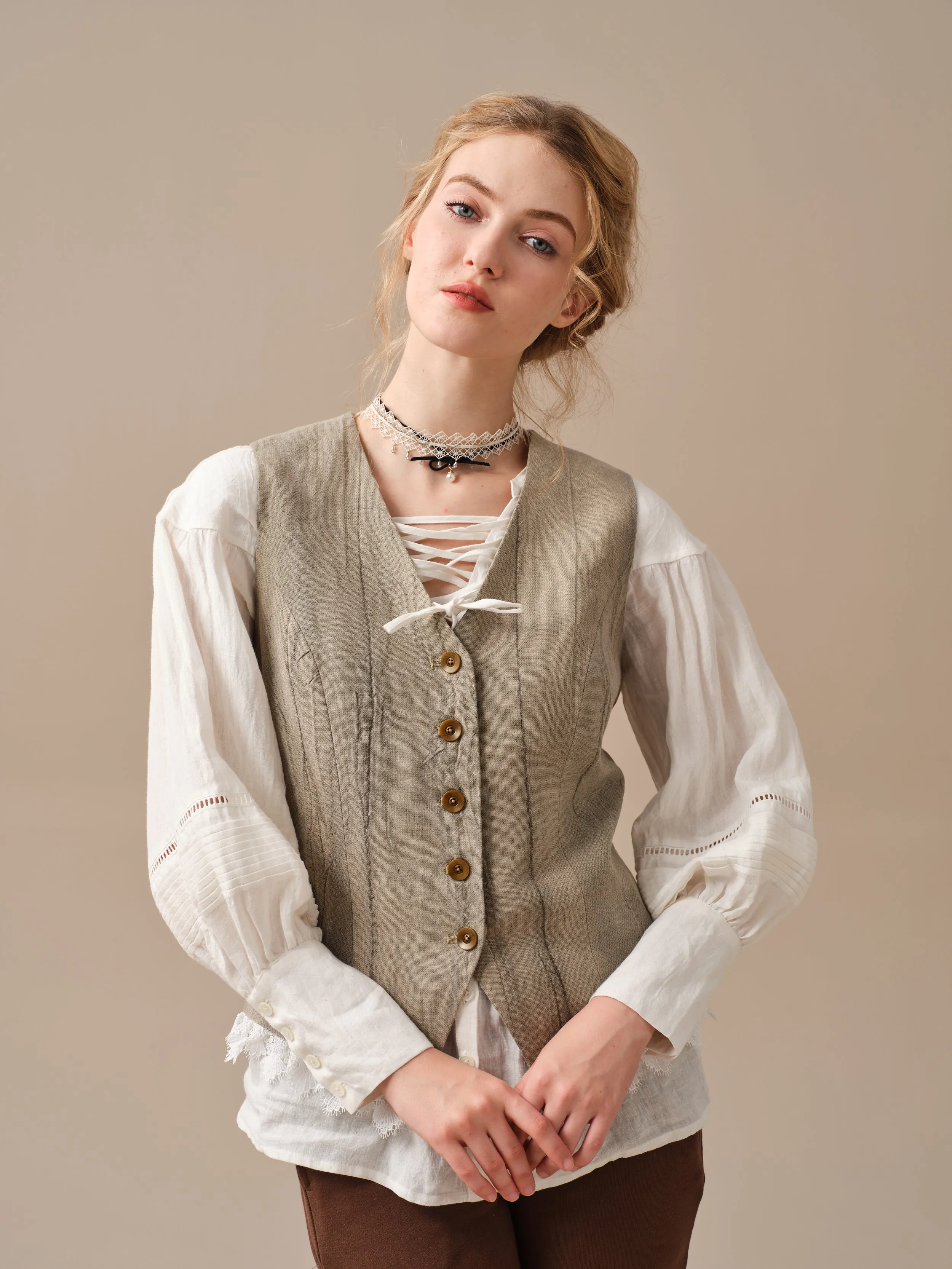 Mae 15 | 100% Linen CORSET VEST