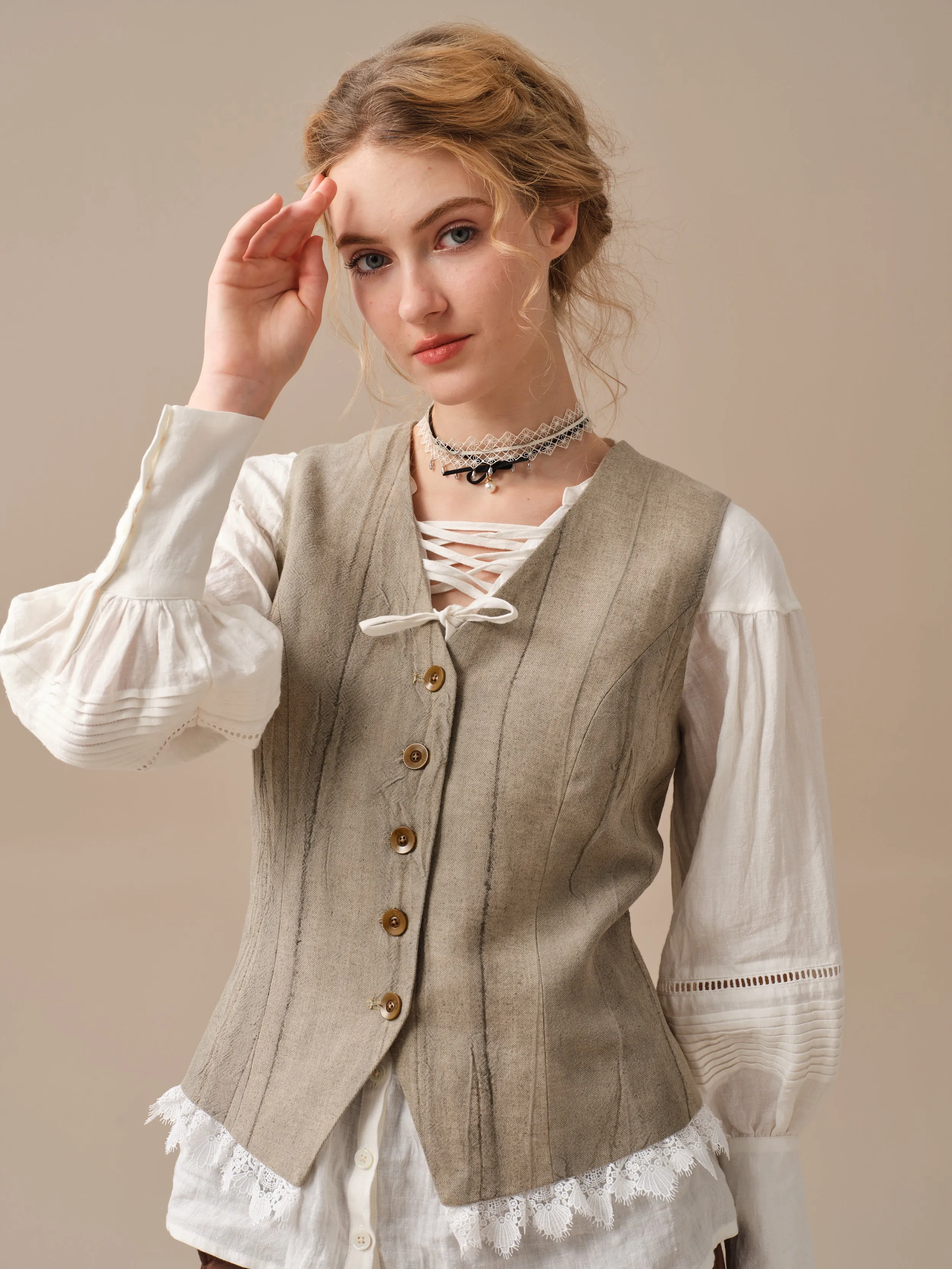 Mae 15 | 100% Linen CORSET VEST