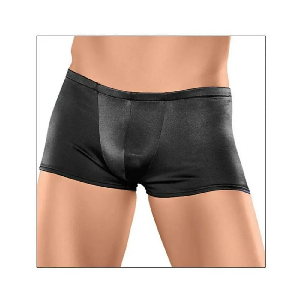 Male Power Satin Lycra Boxer Shorts Black Medium