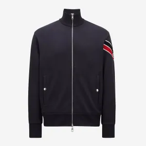 Moncler Tricolour Trim Zip-Up Sweatshirt