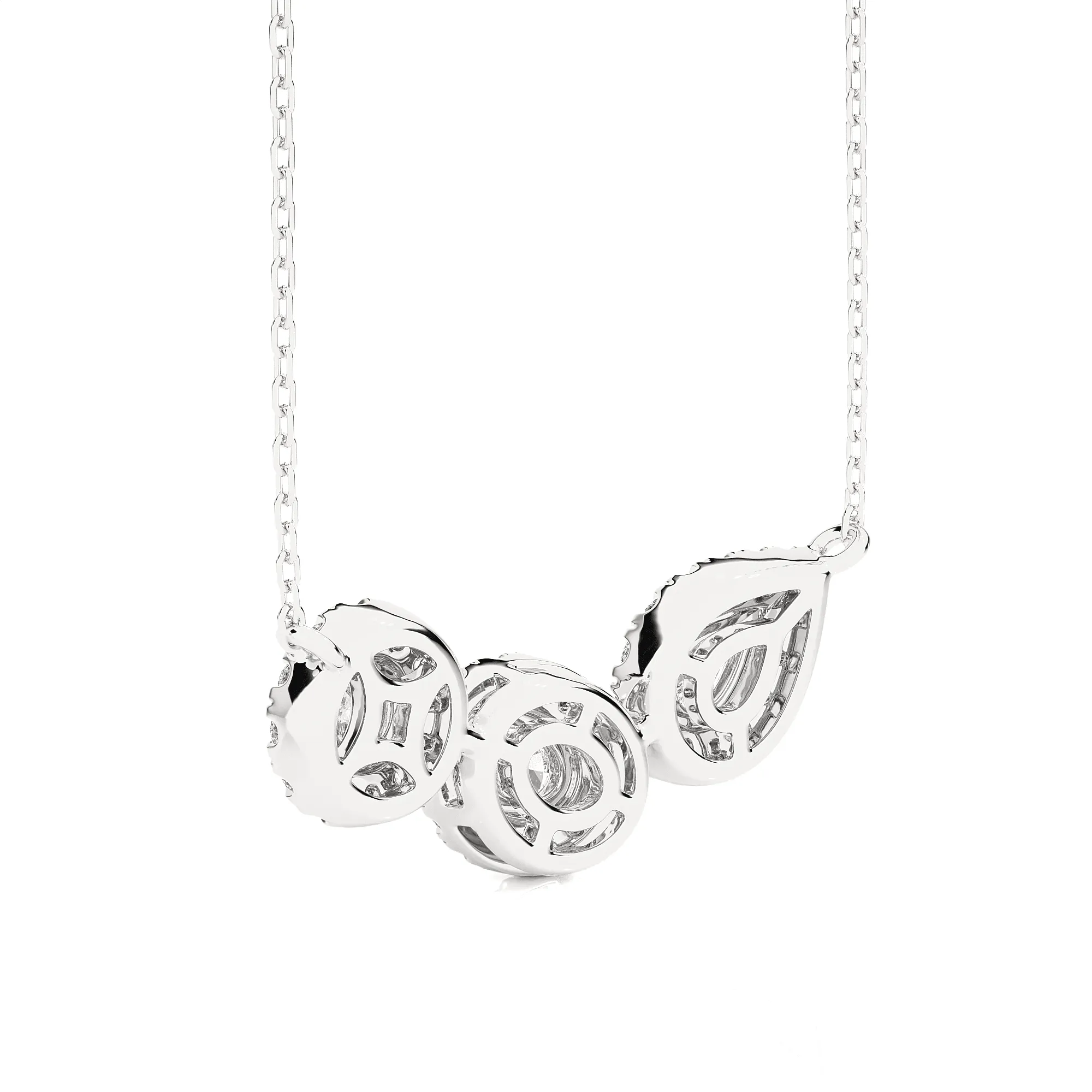 Multi-Stone Lab Grown Diamond Three Stone Necklace