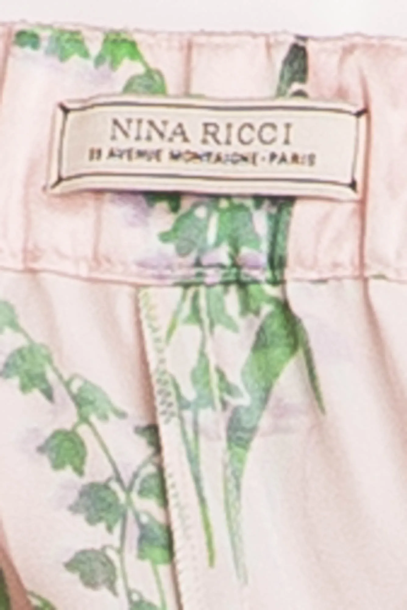 Nina Ricci - Pink Silk Pants with Lily of the Valley Print - FR 40