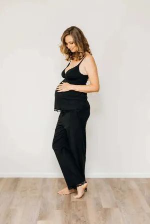 Organic nursing cami in vintage black