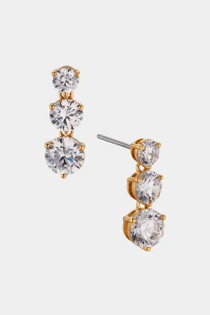 PERFECT TENNIS GRADUATED CZ LINEAR EARRINGS