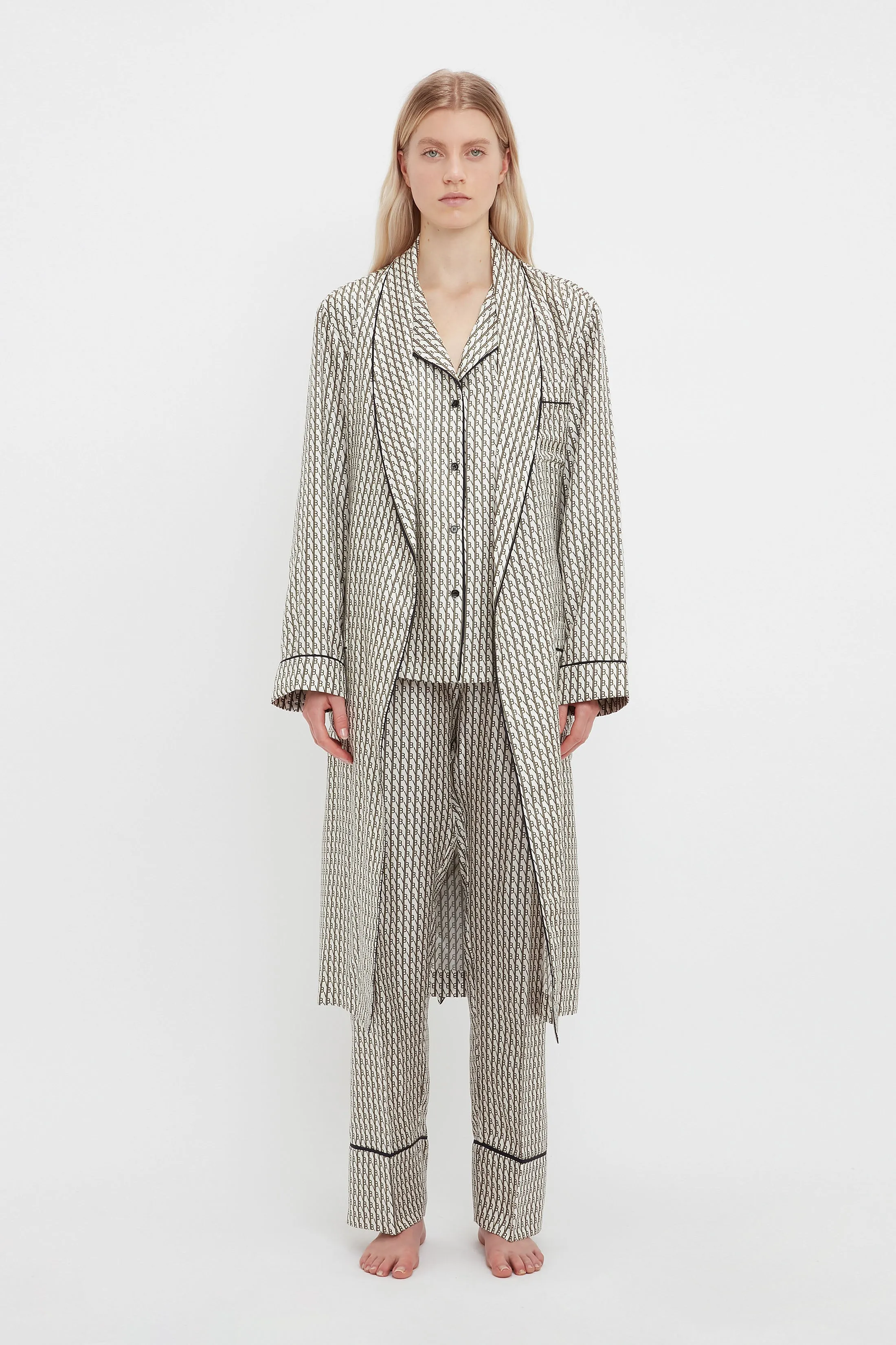 Pyjama Robe In VB House Monogram Jacquard