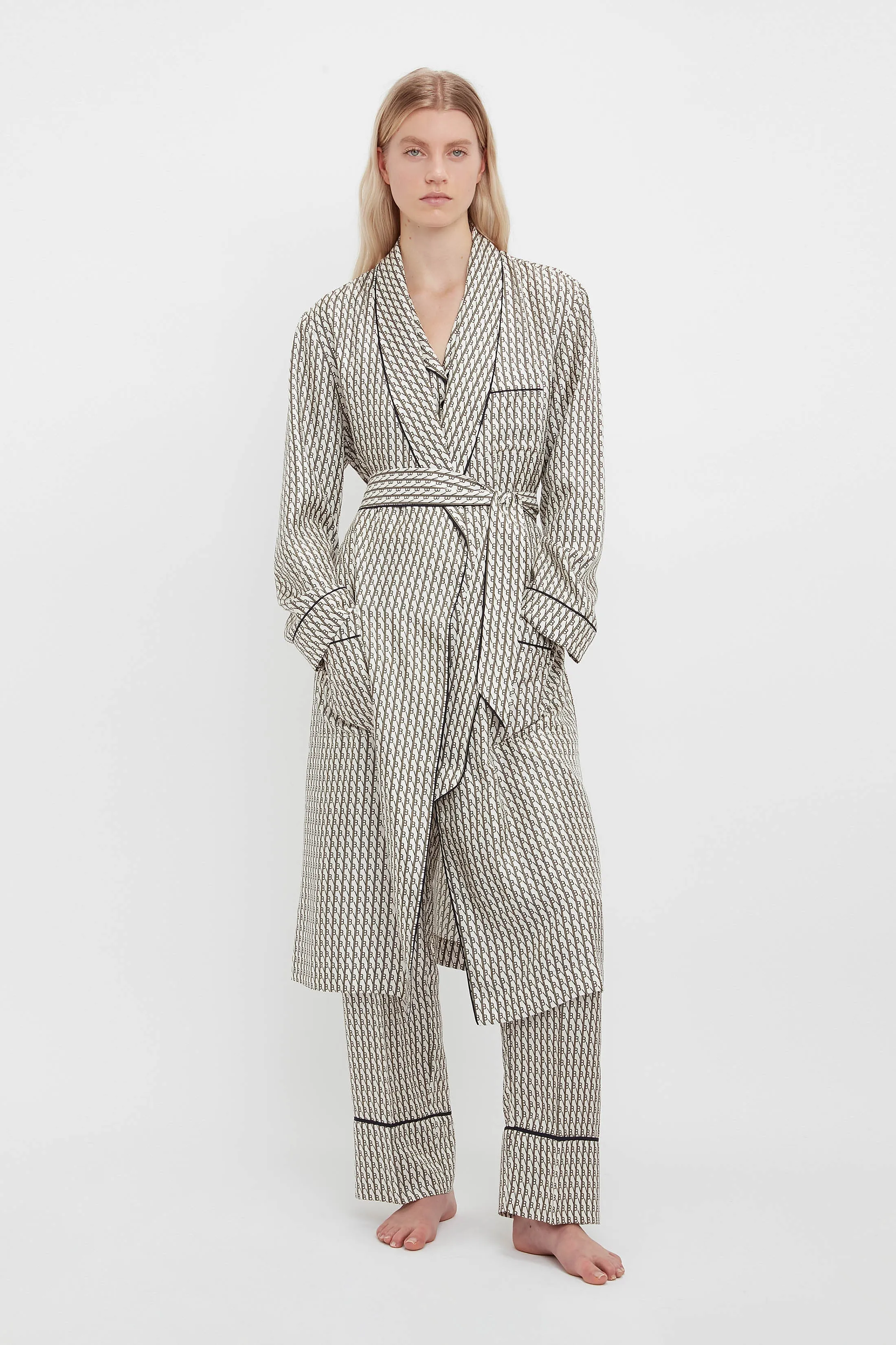 Pyjama Robe In VB House Monogram Jacquard