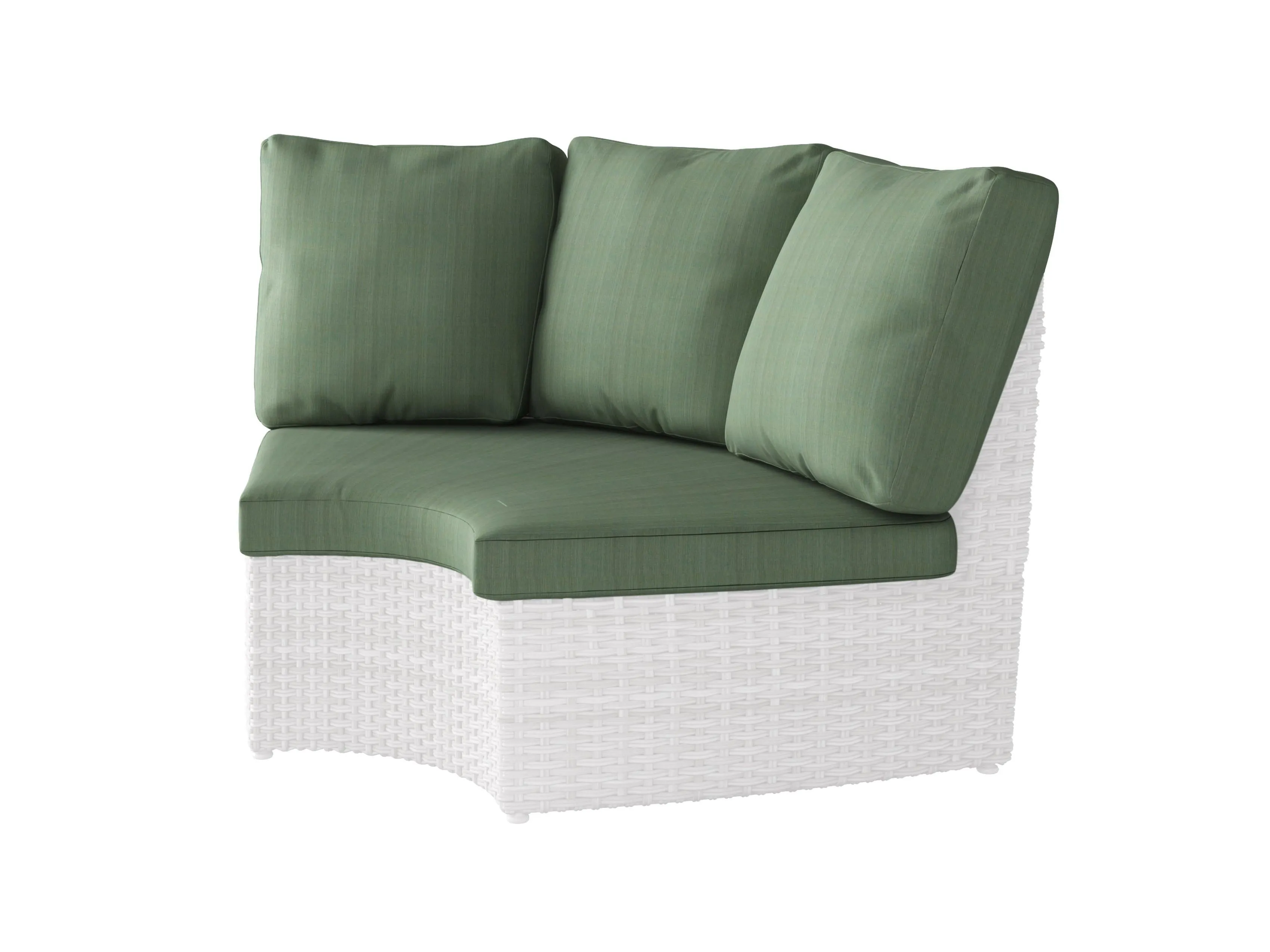 Replacement Back & Seat Round Corner Sectional Cushions 4pc - Green