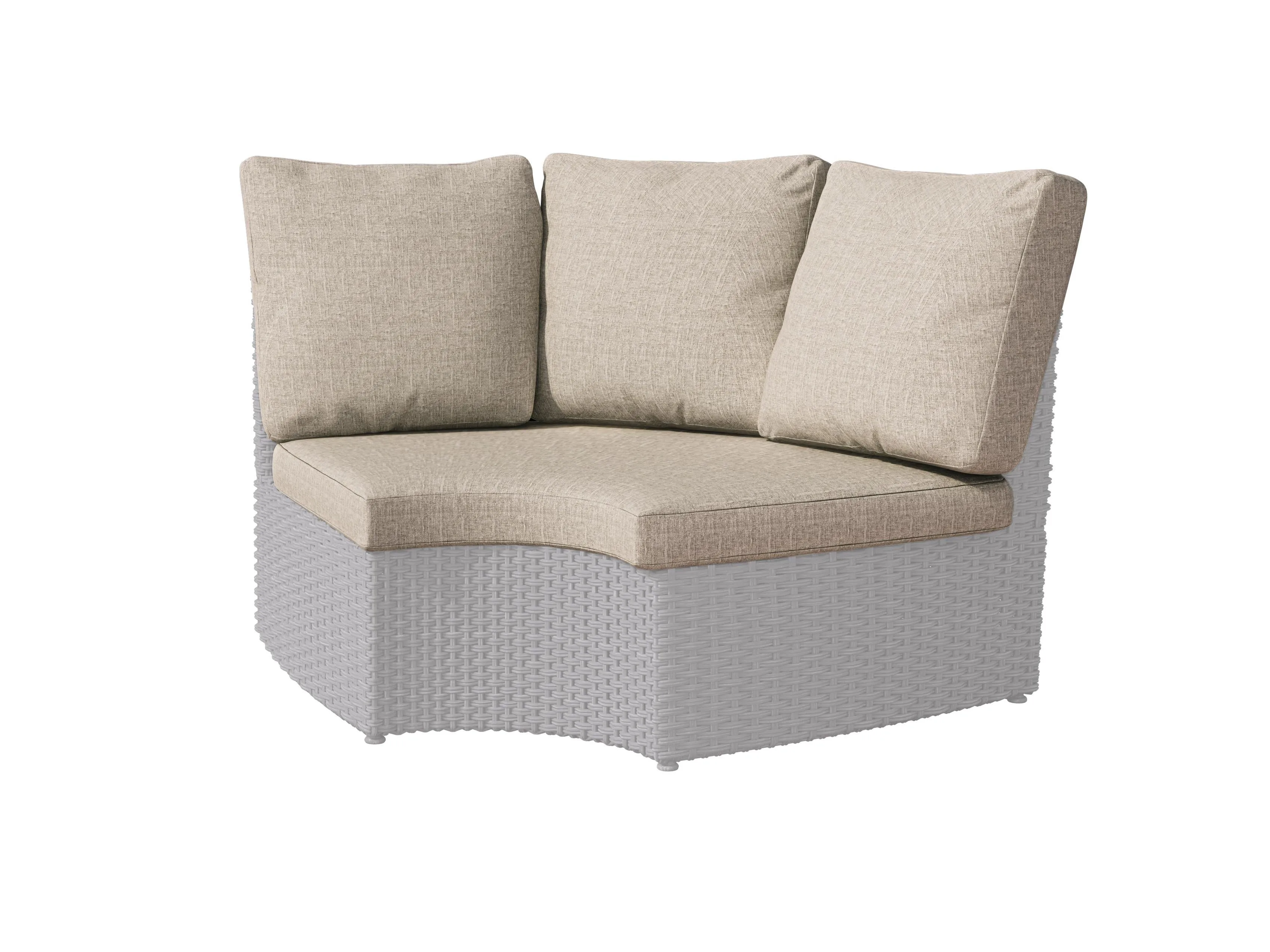 Replacement Back & Seat Round Corner Sectional Cushions 4pc - Grey