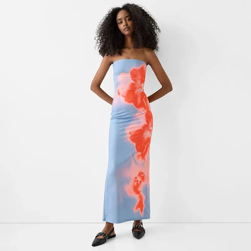 Seductive Alluring Vibrant Playful Chic Elegant Stretchy Sensational Maxi Dress