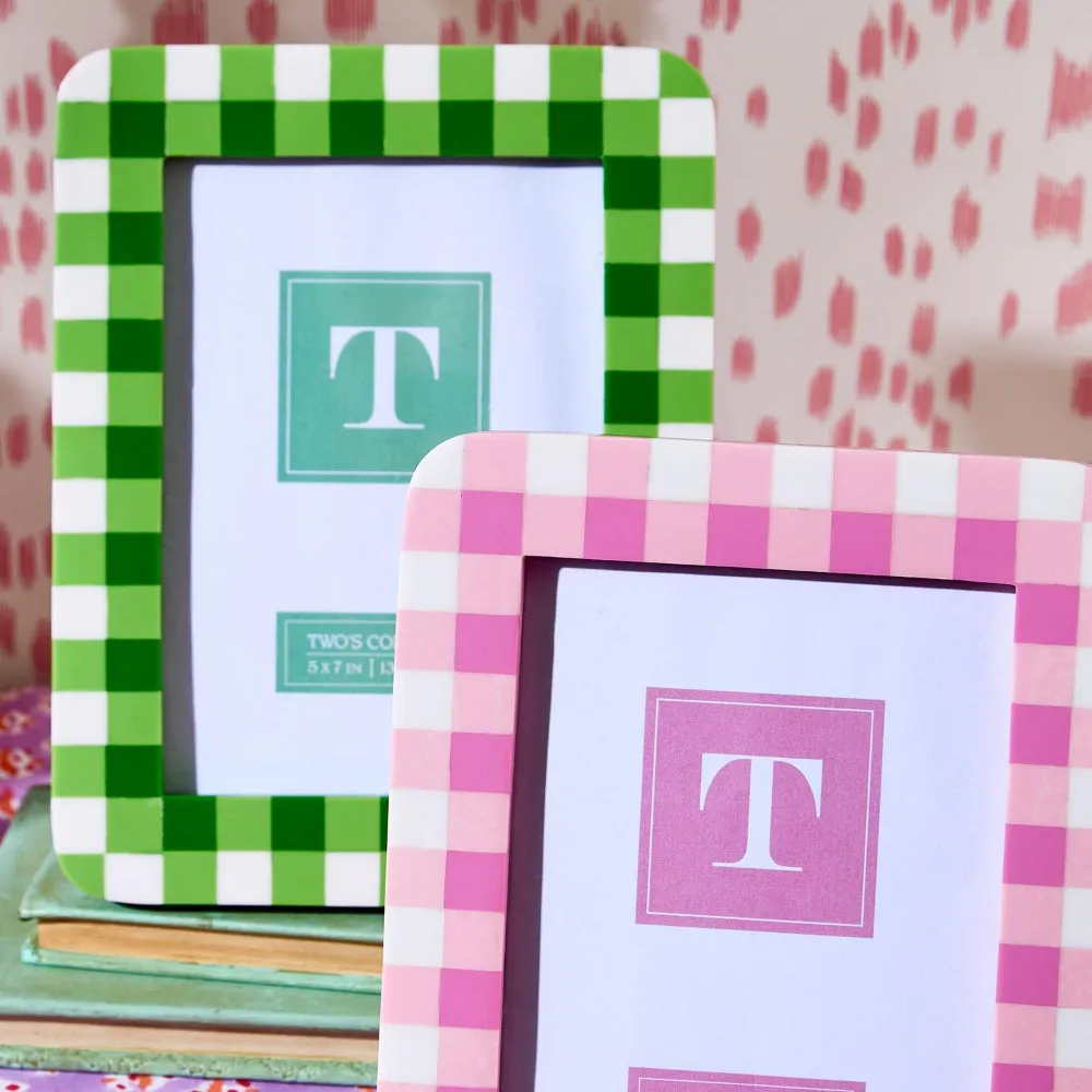 Two's Company Gingham 5x7 Photo Frame